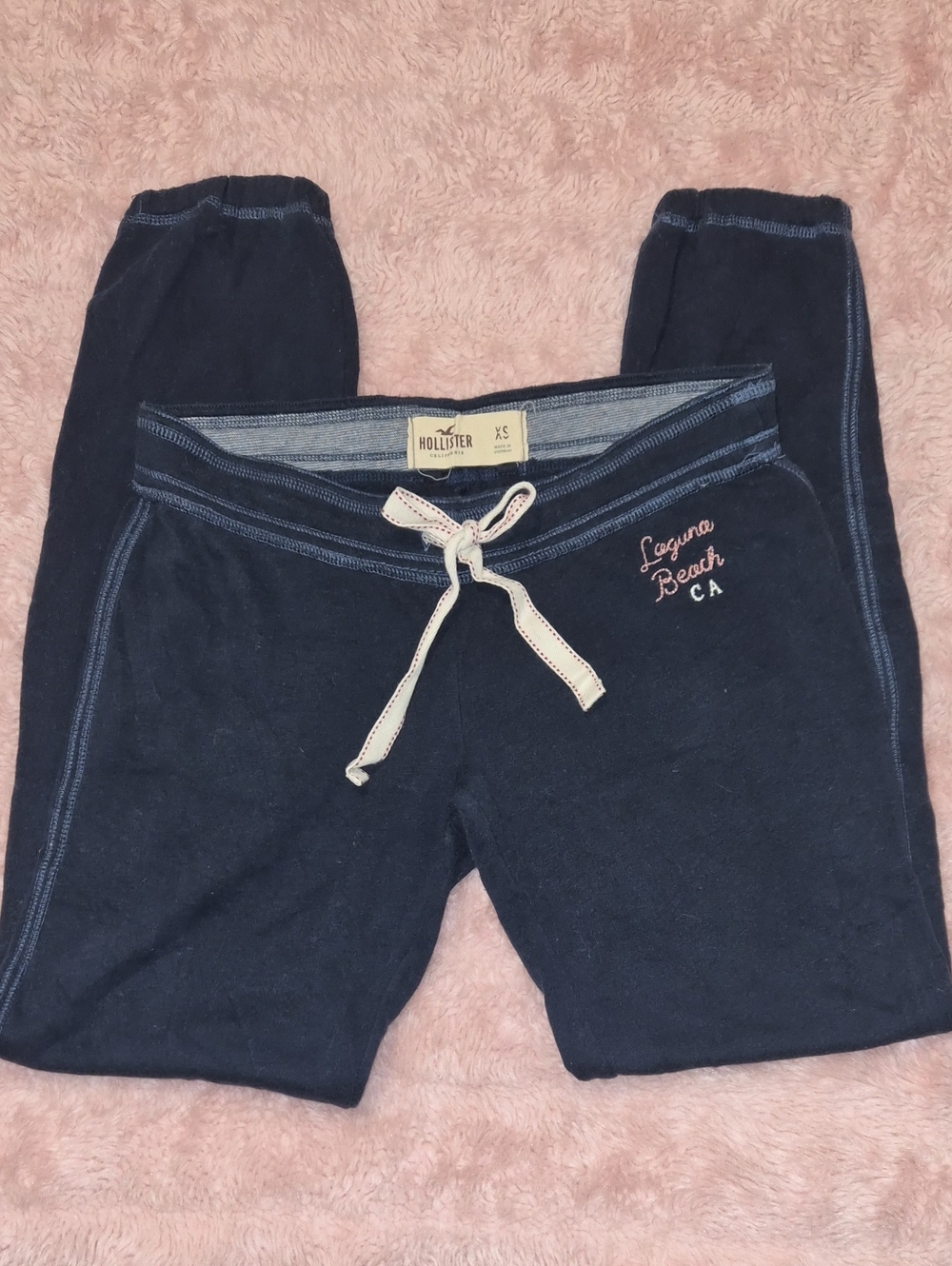 Vintage Hollister Navy Drawstring Jogger Pants